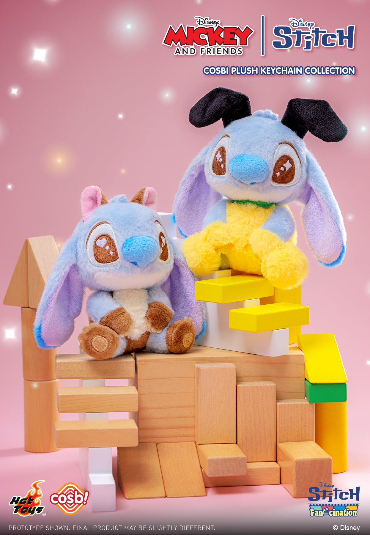 Mickey & Friends Stitch Cosbi Plush Keychain Collection
