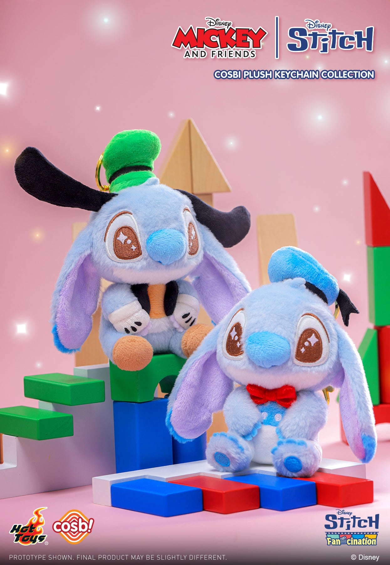 Mickey & Friends Stitch Cosbi Plush Keychain Collection