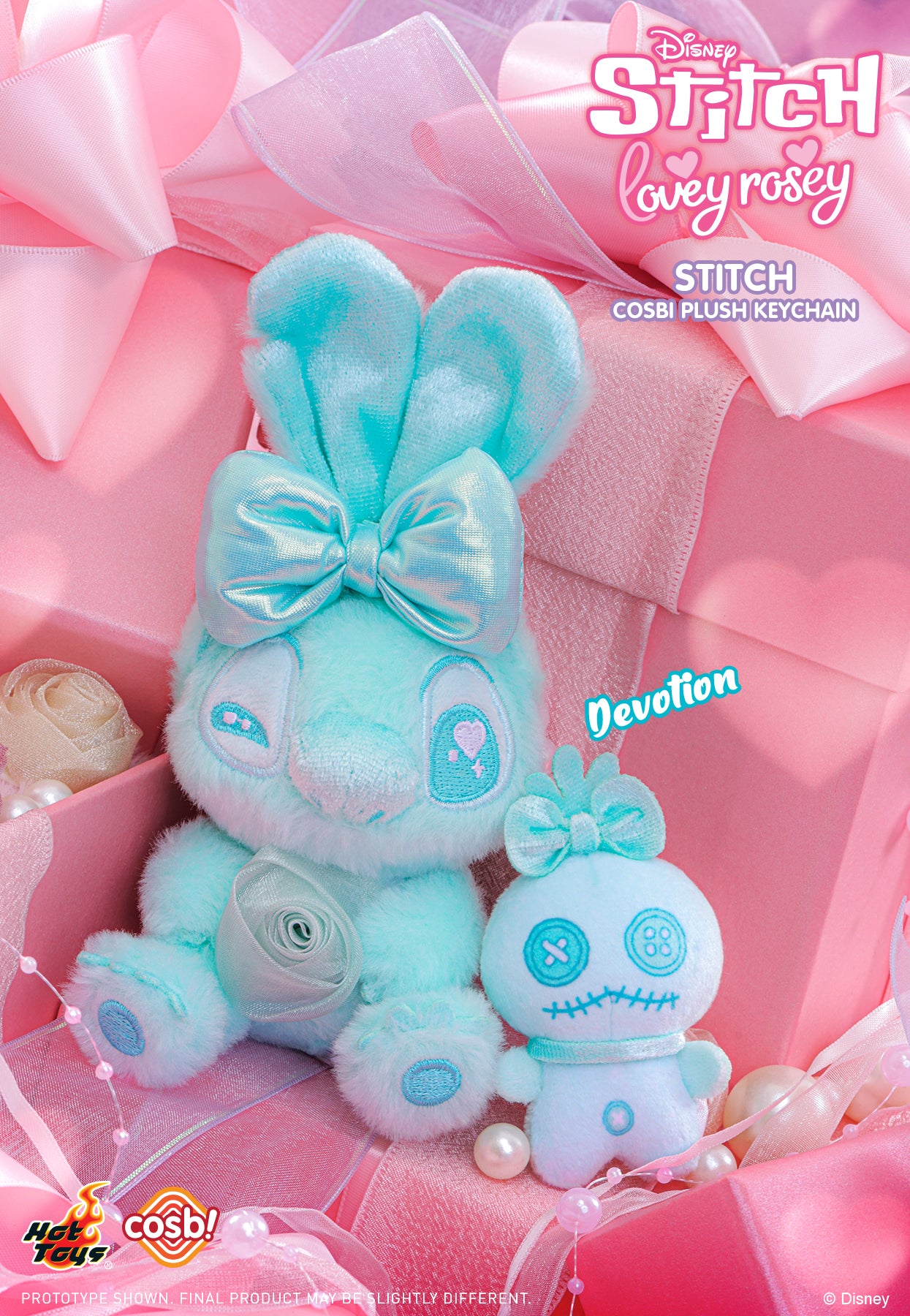 Stitch Lovey-Rosey Cosbi Plush Keychain Collection