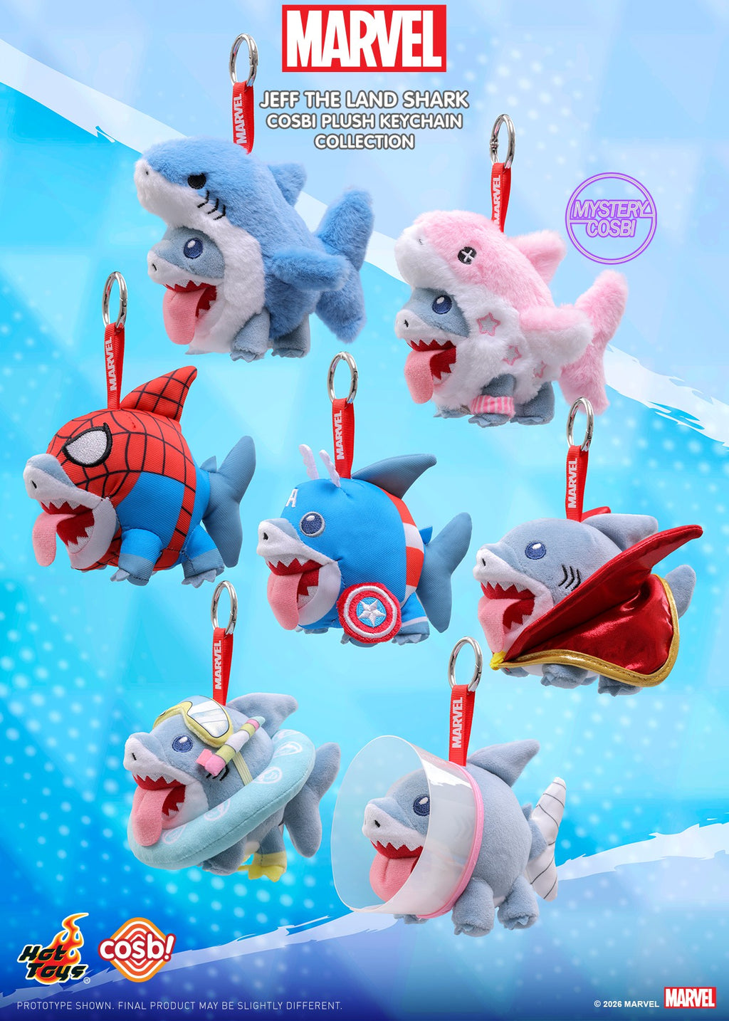 Jeff the Land Shark Cosbi Plush Keychain Collection